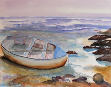 绘画 标题为“A marée basse” 由Marie-José Longuet, 原创艺术品, 水彩