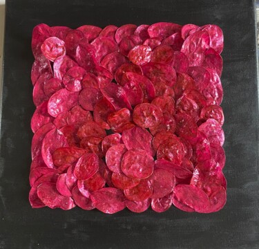 Collages intitolato "rose bonbon" da Marie Josée Tomé, Opera d'arte originale, Collages