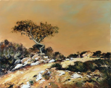 Pintura titulada "Terre des Maures" por Marie Josiane Blachon, Obra de arte original, Oleo Montado en Bastidor de camilla de…