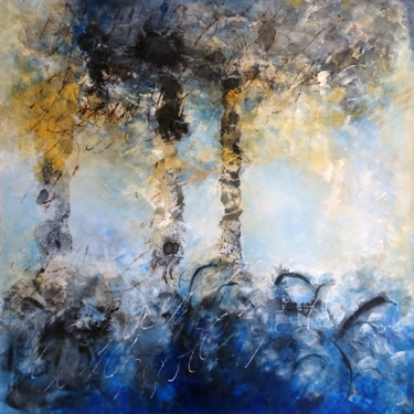 Painting titled "Les racines du ciel" by Marie Killy, Original Artwork, Acrylic