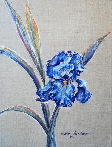 Painting titled "Iris" by Marie Landreau, Original Artwork