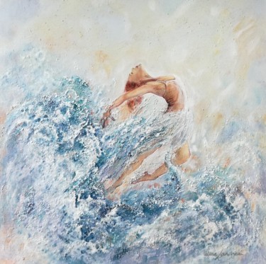 Peinture intitulée "Née de la vague" par Marie Landreau, Œuvre d'art originale, Acrylique
