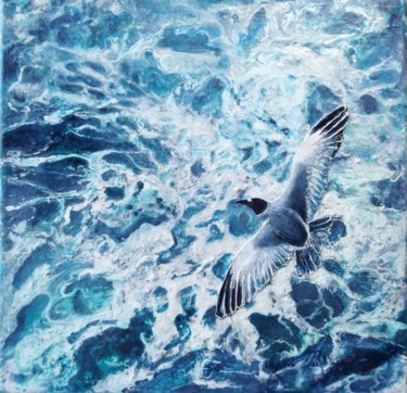 Painting titled "Adopter sur la mer…" by Marie Landreau, Original Artwork, Acrylic