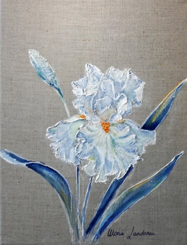 Malerei mit dem Titel "Confiance - iris" von Marie Landreau, Original-Kunstwerk