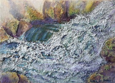 Painting titled "Torrent Cévenol" by Marie Landreau, Original Artwork, Acrylic