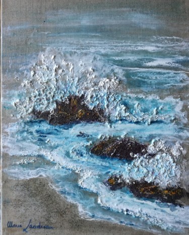 Schilderij getiteld "Jeux de mer" door Marie Landreau, Origineel Kunstwerk, Acryl