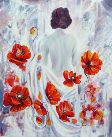 Pintura intitulada "Rêverie de Demeter…" por Marie Landreau, Obras de arte originais
