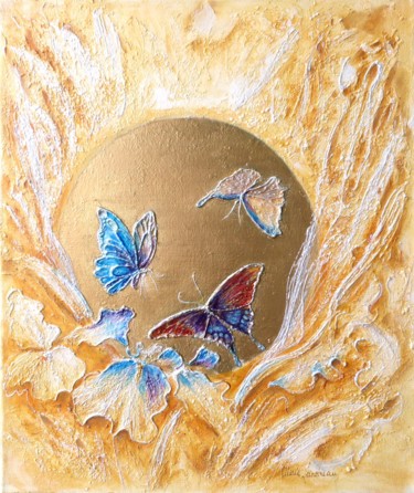 Schilderij getiteld "Papillons - Marie L…" door Marie Landreau, Origineel Kunstwerk, Acryl