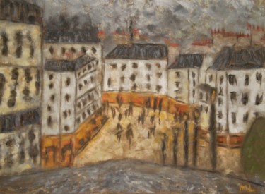 Painting titled "Paris Montmartre, r…" by Marie Laniepce, Original Artwork, Oil