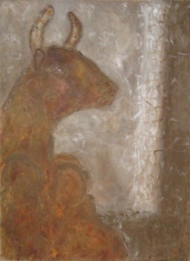 Painting titled "Minotaure Gravide" by Marie Laniepce, Original Artwork, Oil