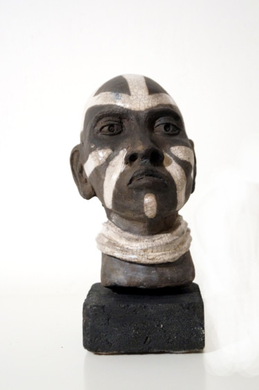 Sculpture titled "warrior10" by Marie-Laure Bouchery (Ex Damas), Original Artwork, Ceramics