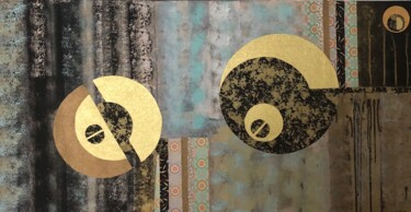Malerei mit dem Titel "De deux choses Lune…" von Marie Laure Hamard, Original-Kunstwerk, Acryl