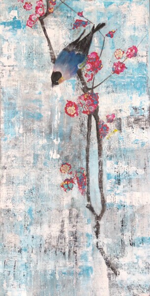 Картина под названием "Comme un oiseau sur…" - Marie Laure Hamard, Подлинное произведение искусства, Акрил