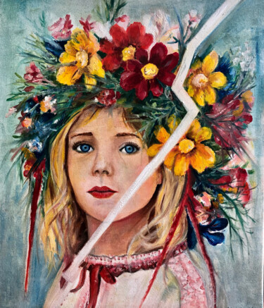 Malarstwo zatytułowany „Evguenia, Ukraine e…” autorstwa Marie Laure Hamard, Oryginalna praca, Olej