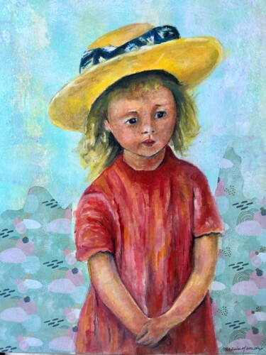 Painting titled "Gabrielle" by Marie Laure Hamard, Original Artwork, Oil