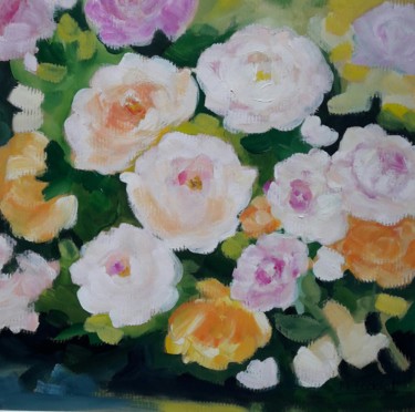Peinture intitulée "roses-de-mai-2017.j…" par Marie Leddet, Œuvre d'art originale, Gouache