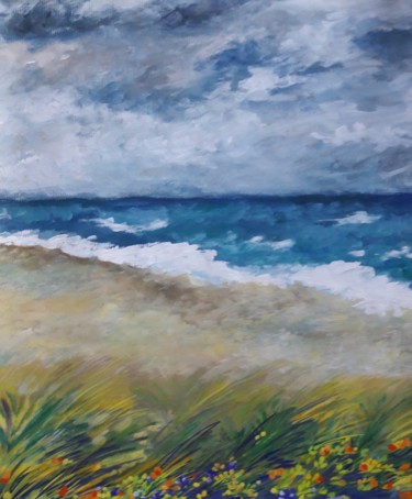 Peinture intitulée "au-bord-de-locean-2…" par Marie Leddet, Œuvre d'art originale, Gouache