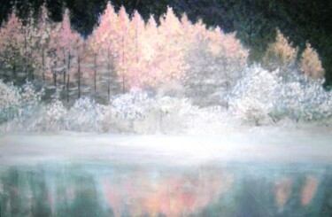 Painting titled "Winter's delight" by Marie-Line Vasseur, Original Artwork