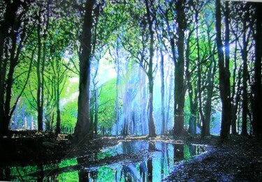 Картина под названием "Bright lights in a…" - Marie-Line Vasseur, Подлинное произведение искусства, Акрил