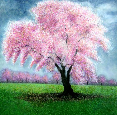 Pintura intitulada "Blossoming into Spr…" por Marie-Line Vasseur, Obras de arte originais, Acrílico