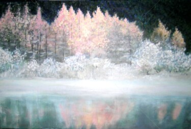 Painting titled "splendor-of-winterp…" by Marie-Line Vasseur, Original Artwork, Acrylic