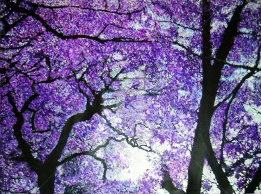 绘画 标题为“jacarandas1.jpg” 由Marie-Line Vasseur, 原创艺术品, 丙烯