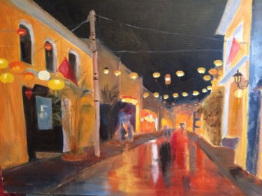 Painting titled "lumières du soir" by Marie Lorraine Papelier, Original Artwork, Oil