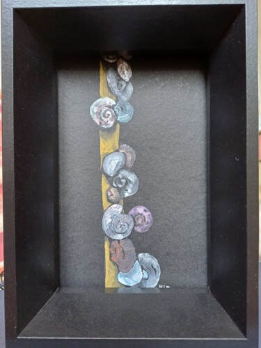 Pintura titulada "Petits baveux nacrés" por Marie Luce Roussel, Obra de arte original, Acuarela Montado en Bastidor de camil…