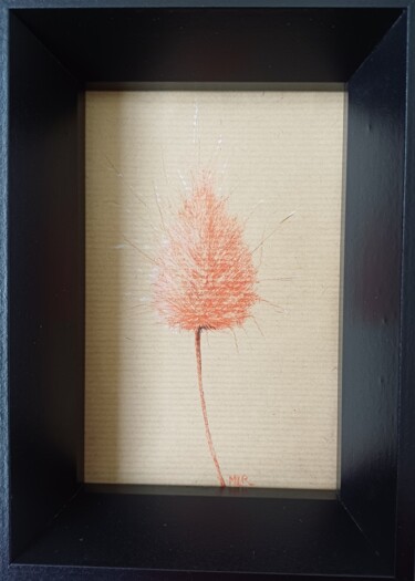 Dessin intitulée "Chaton à la sanguine" par Marie Luce Roussel, Œuvre d'art originale, Crayon Monté sur Châssis en bois