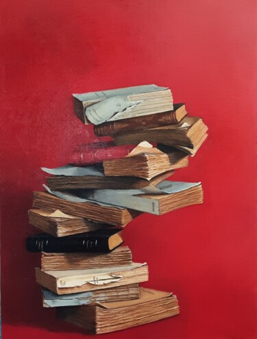 Peinture intitulée "ne tombera pas" par L.Gédon, Œuvre d'art originale, Huile Monté sur Châssis en bois