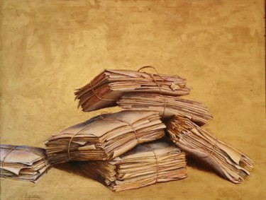 Картина под названием "journaux" - L.Gédon, Подлинное произведение искусства