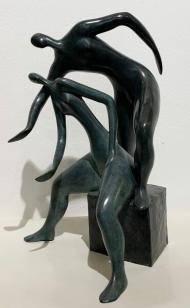 Escultura titulada "Entre Chien et Louve" por Marie-Madeleine Gautier, Obra de arte original, Bronce