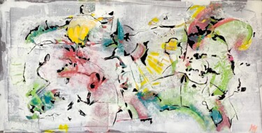 Картина под названием "LA FEE SOLEIL" - Marie Martine, Подлинное произведение искусства, Акрил Установлен на Деревянная рама…