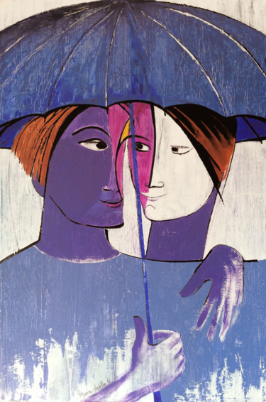 un p'tit coin d'paradis Peinture intitulée "un p'tit coin d'par…" par Marie-Noëlle Gagnan, Œuvre d'art originale, Acrylique