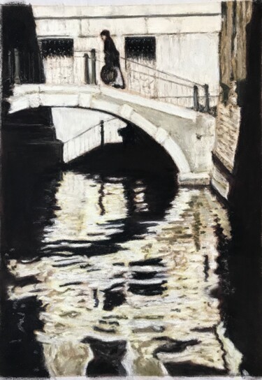 Peinture intitulée "Venise, 1908" par Marie-Noël Gouët, Œuvre d'art originale, Pastel