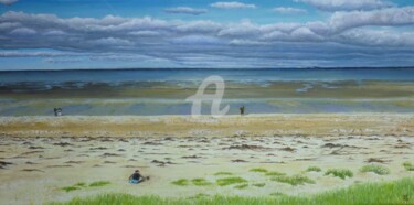 Painting titled "Bord de mer" by Marie-Noëlle Amiot, Original Artwork, Oil