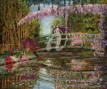 绘画 标题为“Le jardin de Monet,…” 由Marie-Noëlle Amiot, 原创艺术品, 油