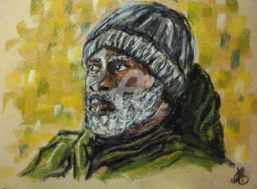 Painting titled "Chiweltel 12 years…" by Marie-Noëlle Amiot, Original Artwork, Pastel