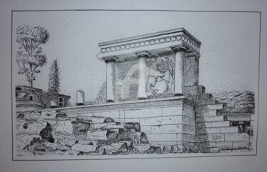 Painting titled "Knossos.jpg" by Marie-Noëlle Amiot, Original Artwork, Ink