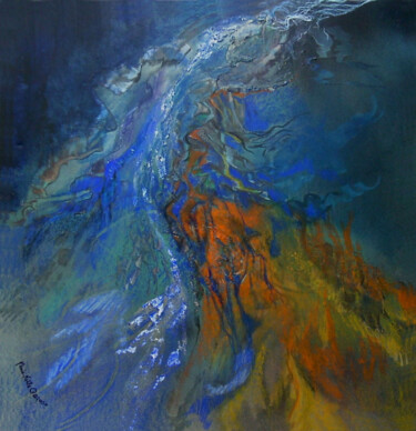 Malarstwo zatytułowany „larme volcanique” autorstwa Marie-Noëlle Gagnan, Oryginalna praca, Akryl