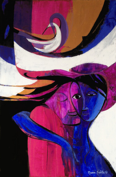 Картина под названием "symbiose" - Marie-Noëlle Gagnan, Подлинное произведение искусства, Акрил