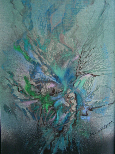 Malerei mit dem Titel "algue" von Marie-Noëlle Gagnan, Original-Kunstwerk
