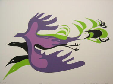 Peinture intitulée "fou d'aile" par Marie-Noëlle Gagnan, Œuvre d'art originale
