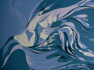 Painting titled "pensée" by Marie-Noëlle Gagnan, Original Artwork