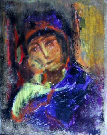 Peinture intitulée "maternité" par Marie-Noëlle Gagnan, Œuvre d'art originale, Autre