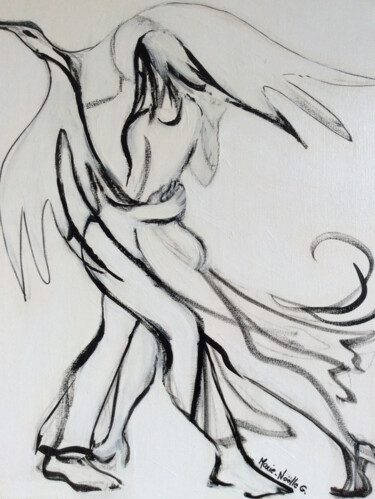 Painting titled "tango-1" by Marie-Noëlle Gagnan, Original Artwork, Ink
