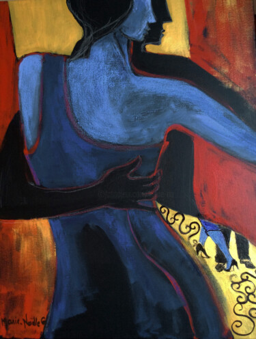 Pintura titulada "tango-4-abrazo" por Marie-Noëlle Gagnan, Obra de arte original, Acrílico