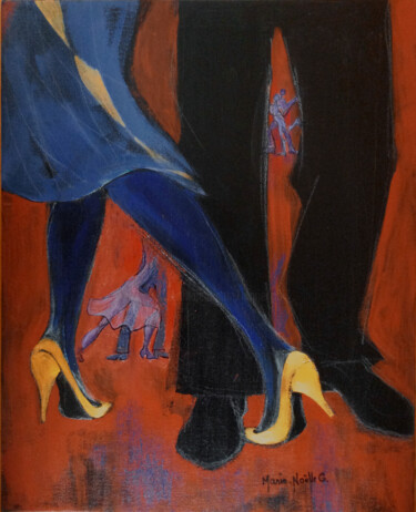 Painting titled "tango-5" by Marie-Noëlle Gagnan, Original Artwork, Acrylic