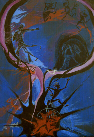 Картина под названием "animus" - Marie-Noëlle Gagnan, Подлинное произведение искусства, Акрил