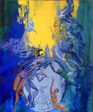 Картина под названием "hymne au soleil.jpg" - Marie-Noëlle Gagnan, Подлинное произведение искусства, Акрил
